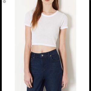 🌸❗️⬇️Top shop White Cropped Tee, Size 6